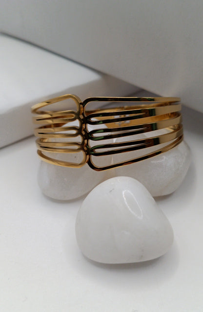 Anti Tarnish- Gold Plated Cuff Bracelet