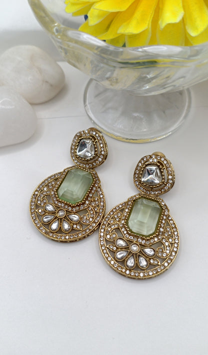 American Diamond - Blue Gemstone Earring