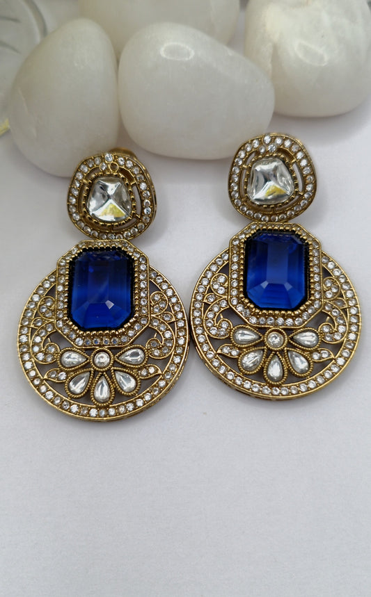 American Diamond - Blue Gemstone Earring