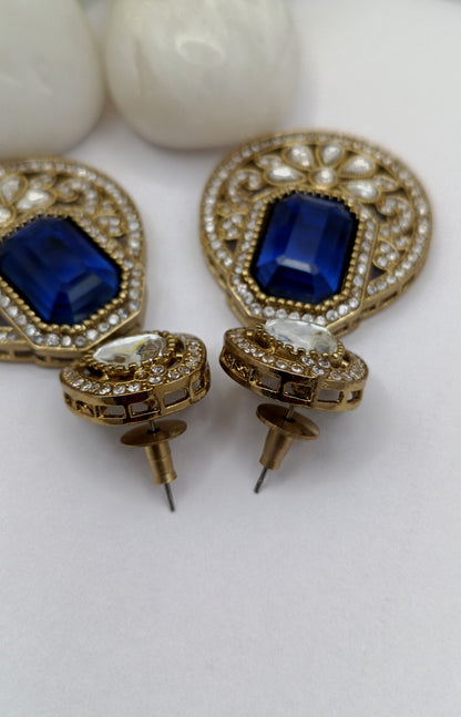 American Diamond - Blue Gemstone Earring
