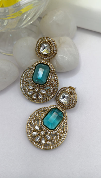 American Diamond - Blue Gemstone Earring