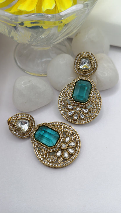 American Diamond - Blue Gemstone Earring