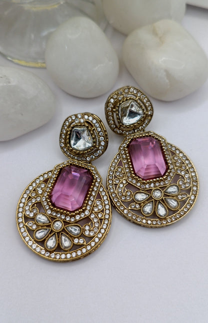 American Diamond - Blue Gemstone Earring
