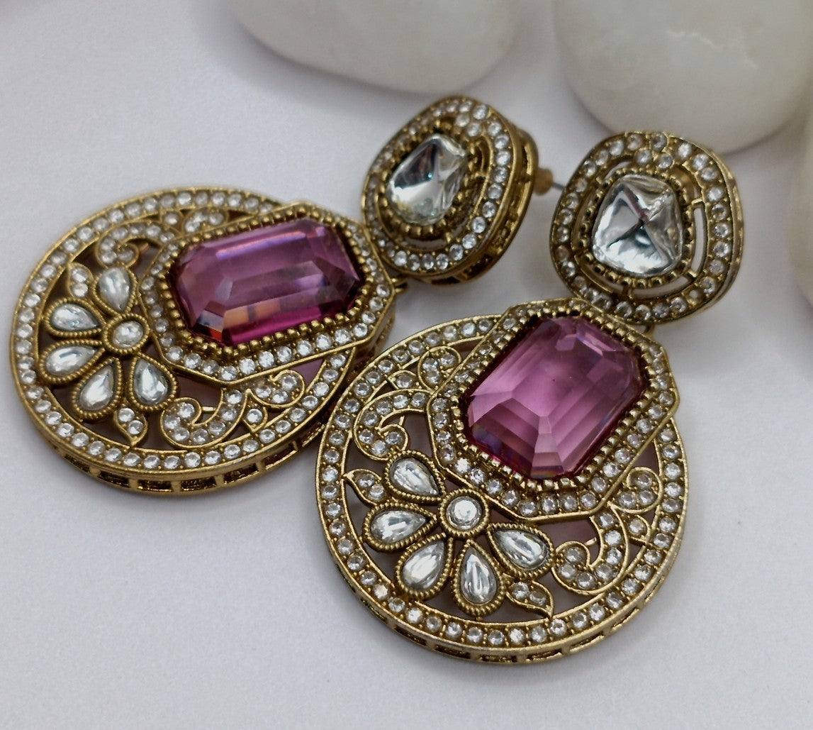 American Diamond - Blue Gemstone Earring