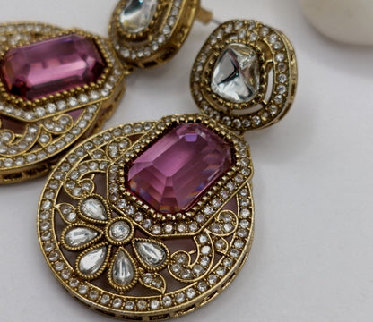 American Diamond - Blue Gemstone Earring