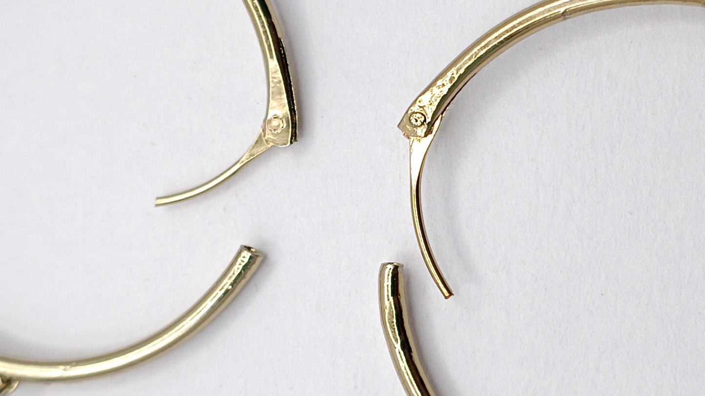 Gold Plated - Crystal Stone Hoop Earrings