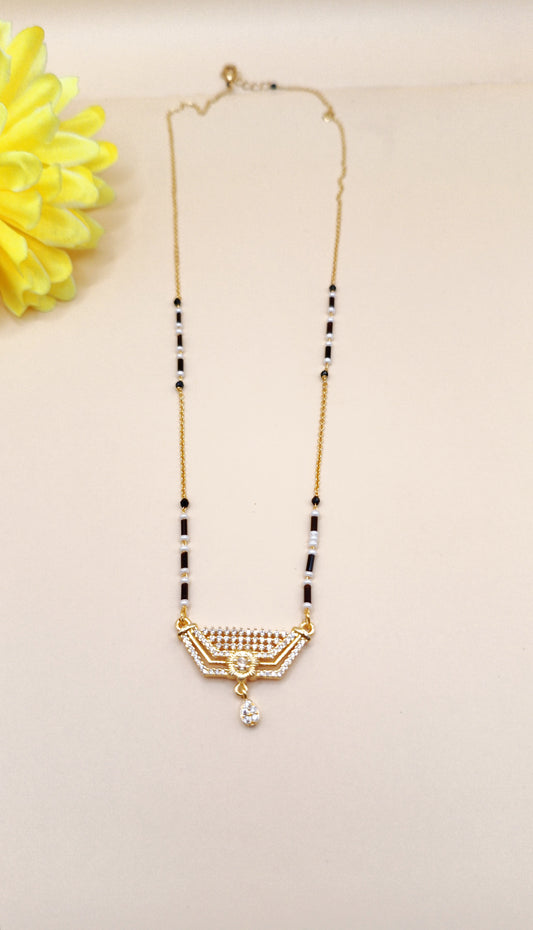 American Diamond Gold Plated Mangalsutra