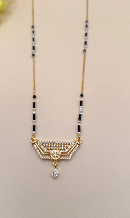American Diamond Gold Plated Mangalsutra
