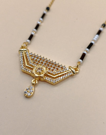 American Diamond Gold Plated Mangalsutra