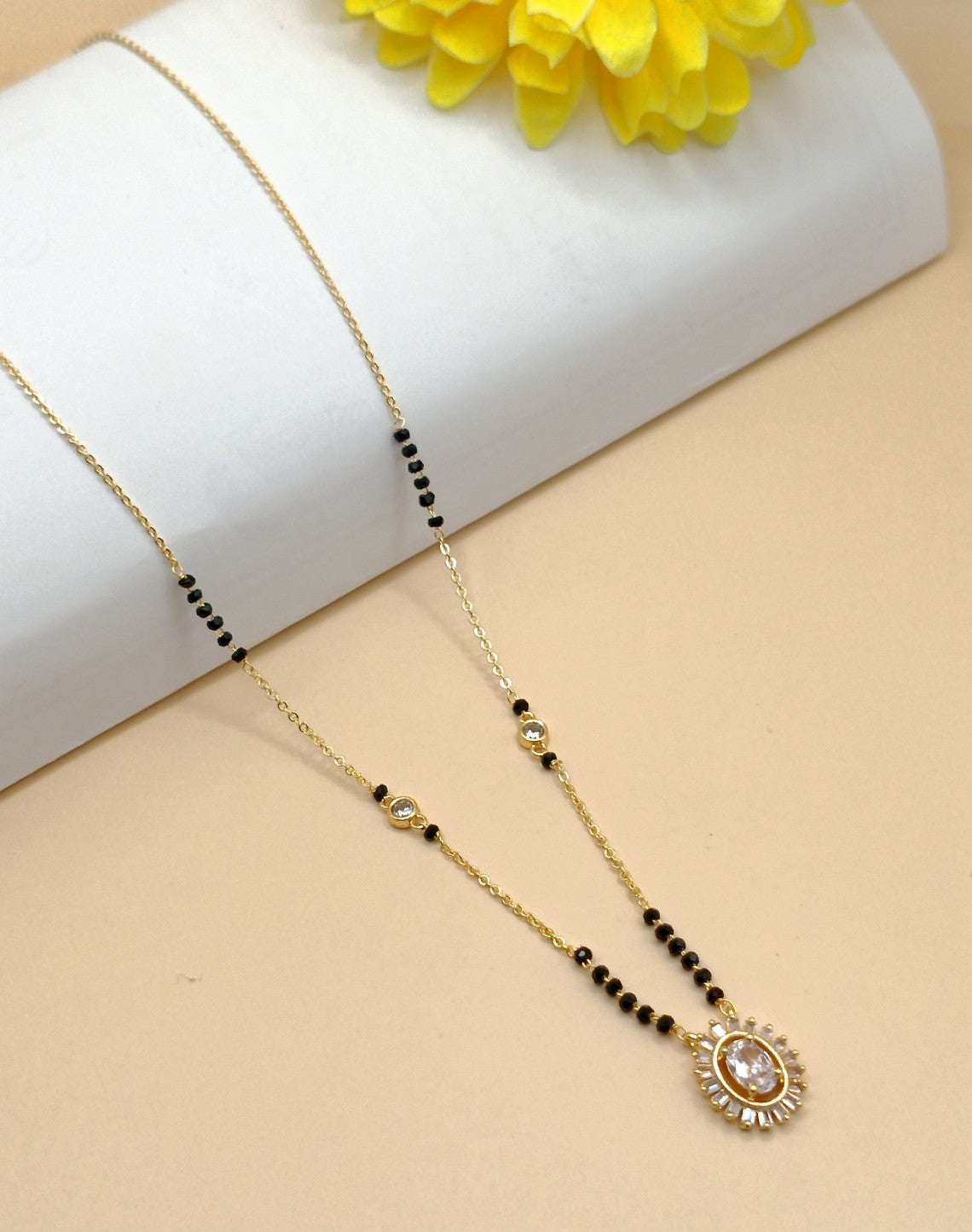 Flower Shape_American Diamond Mangalsutra