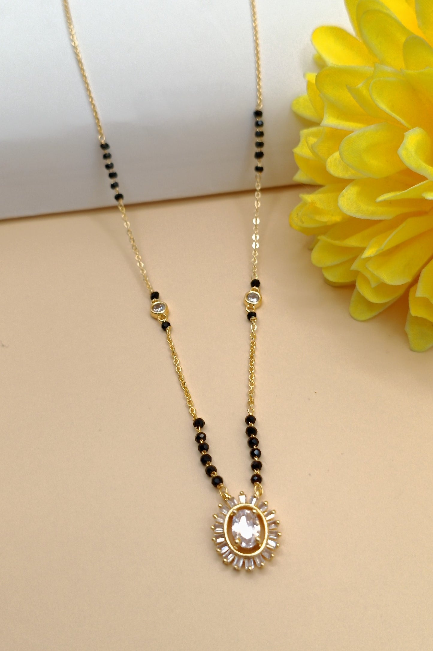 Flower Shape_American Diamond Mangalsutra