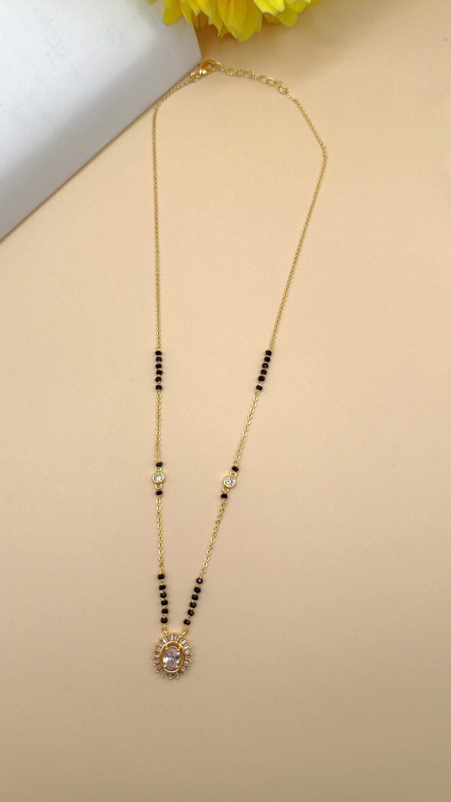 Flower Shape_American Diamond Mangalsutra
