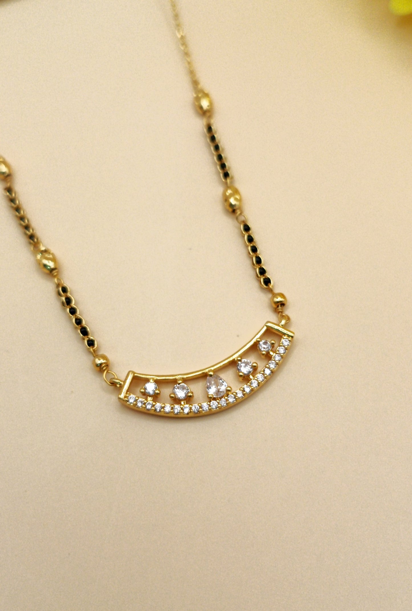 Crescent Shape_Gold Plated Mangalsutra
