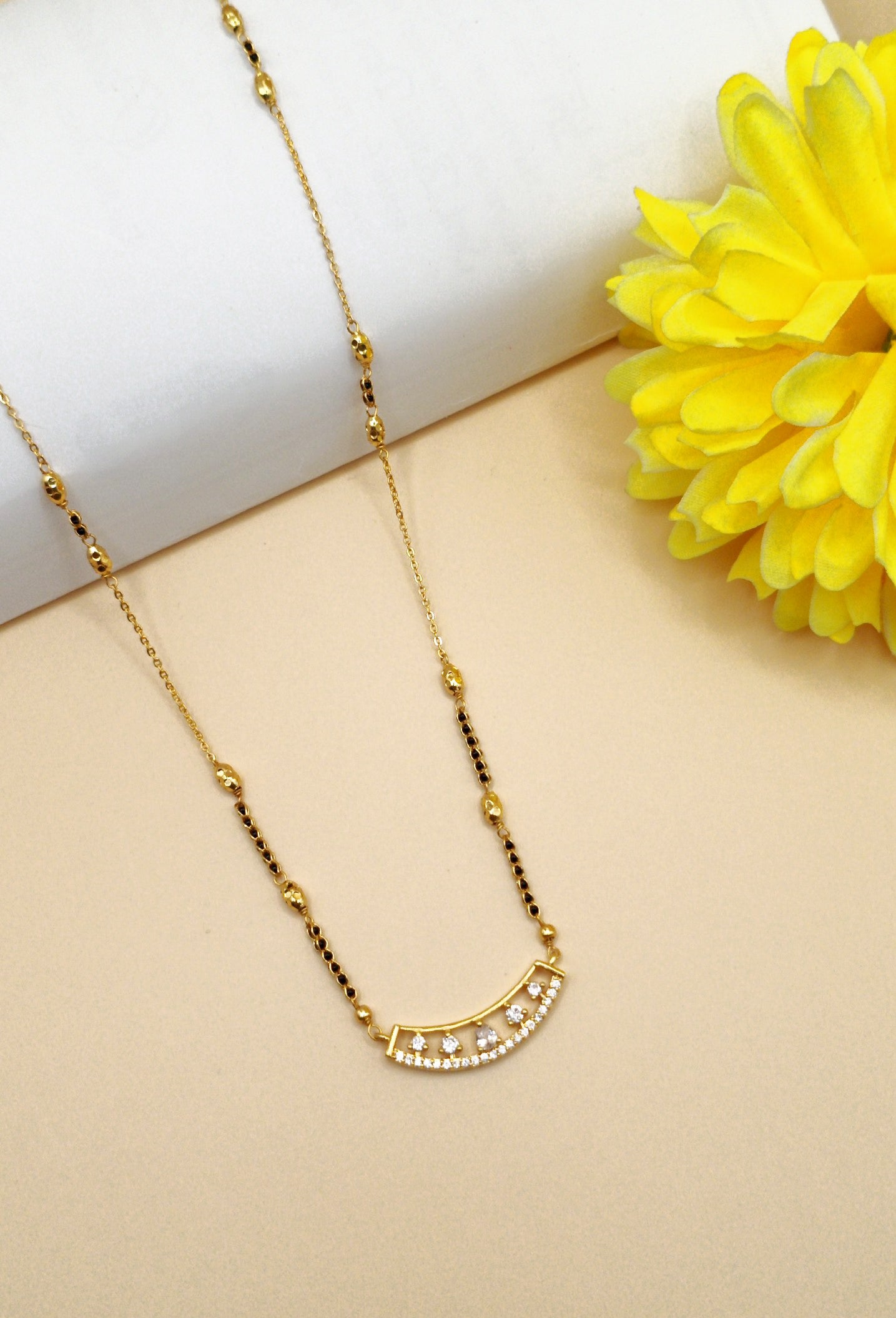 Crescent Shape_Gold Plated Mangalsutra