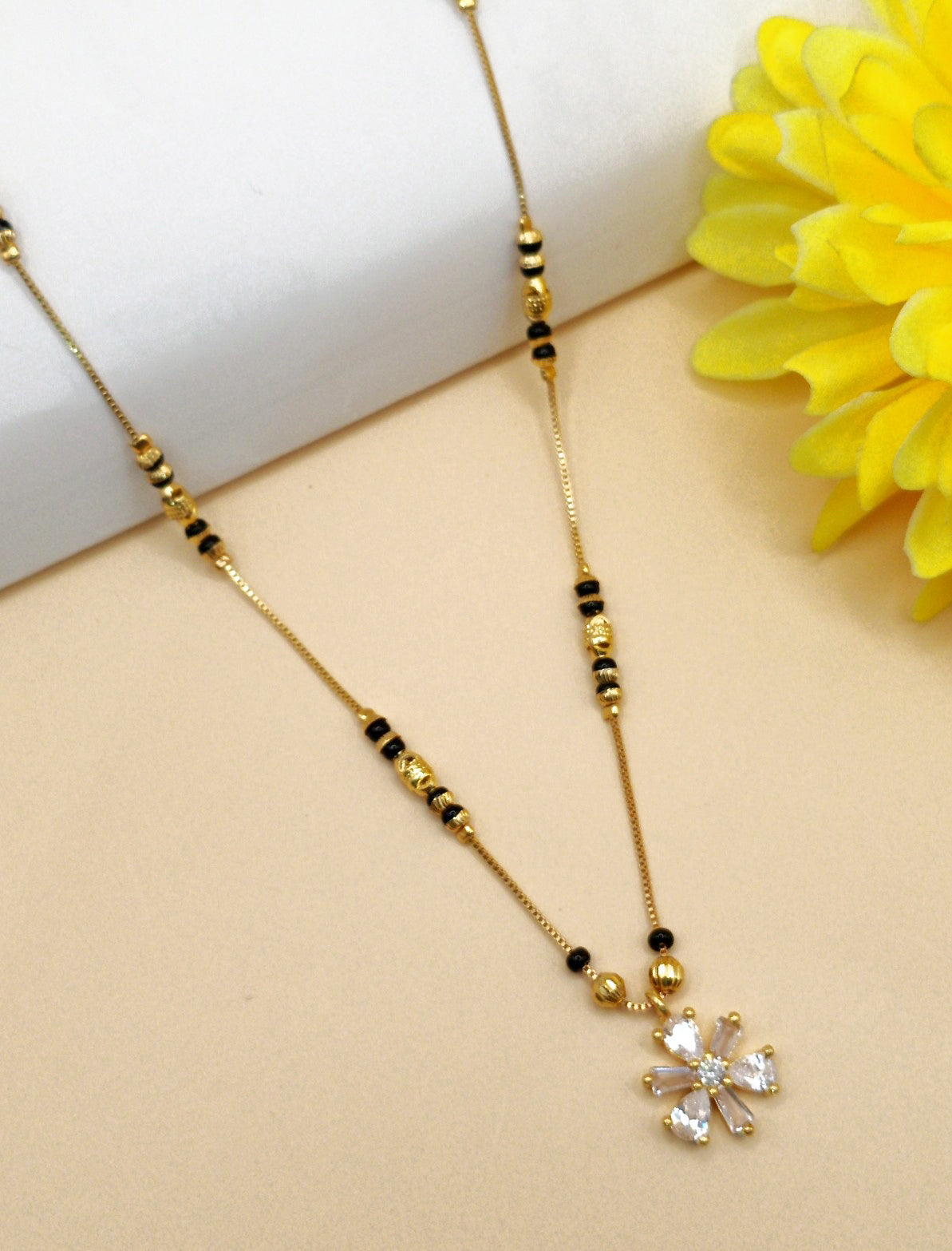 Gold_Plated American Diamond Mangalsutra
