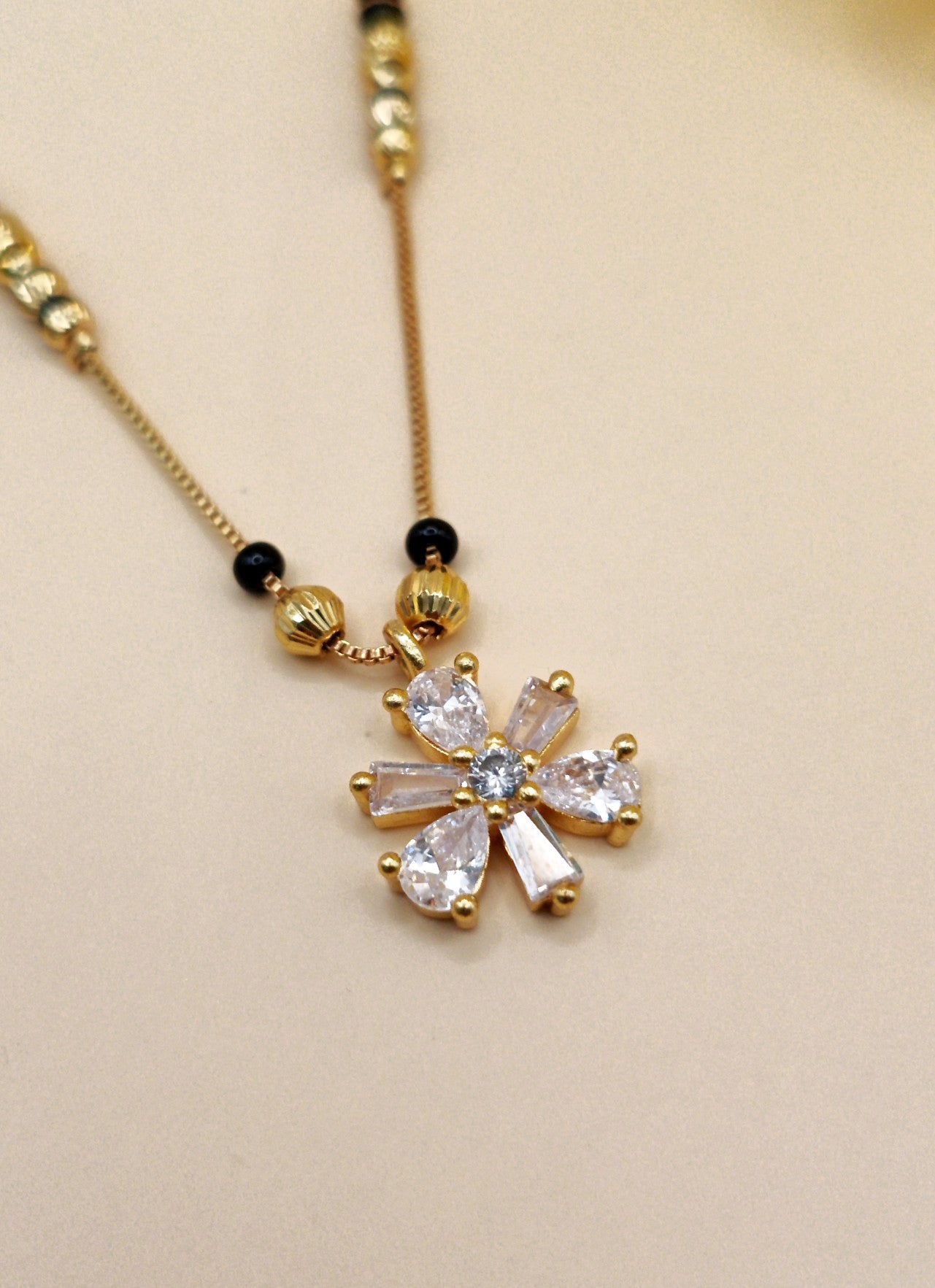 Gold_Plated American Diamond Mangalsutra