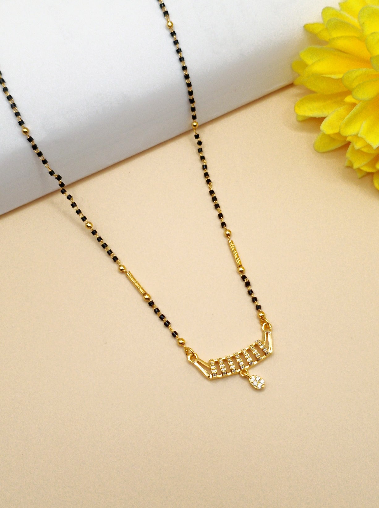 Gold_Plated American Diamond Mangalsutra