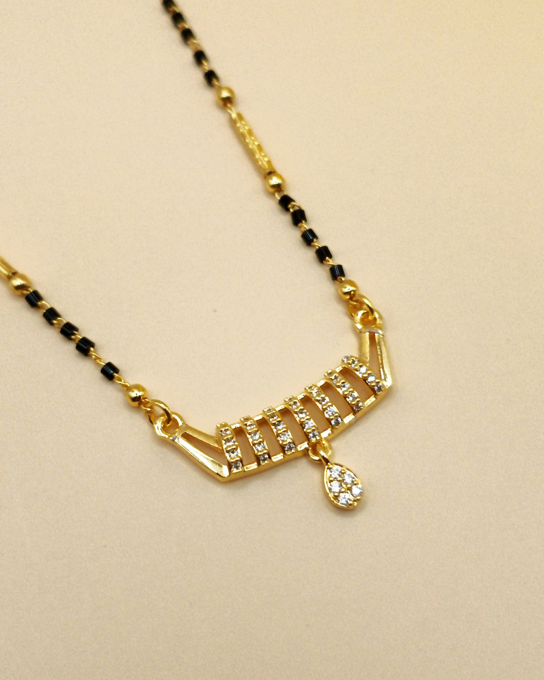 Gold_Plated American Diamond Mangalsutra