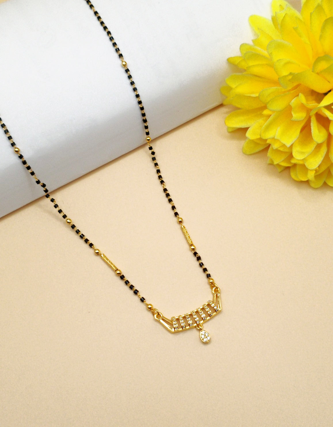 Gold_Plated American Diamond Mangalsutra