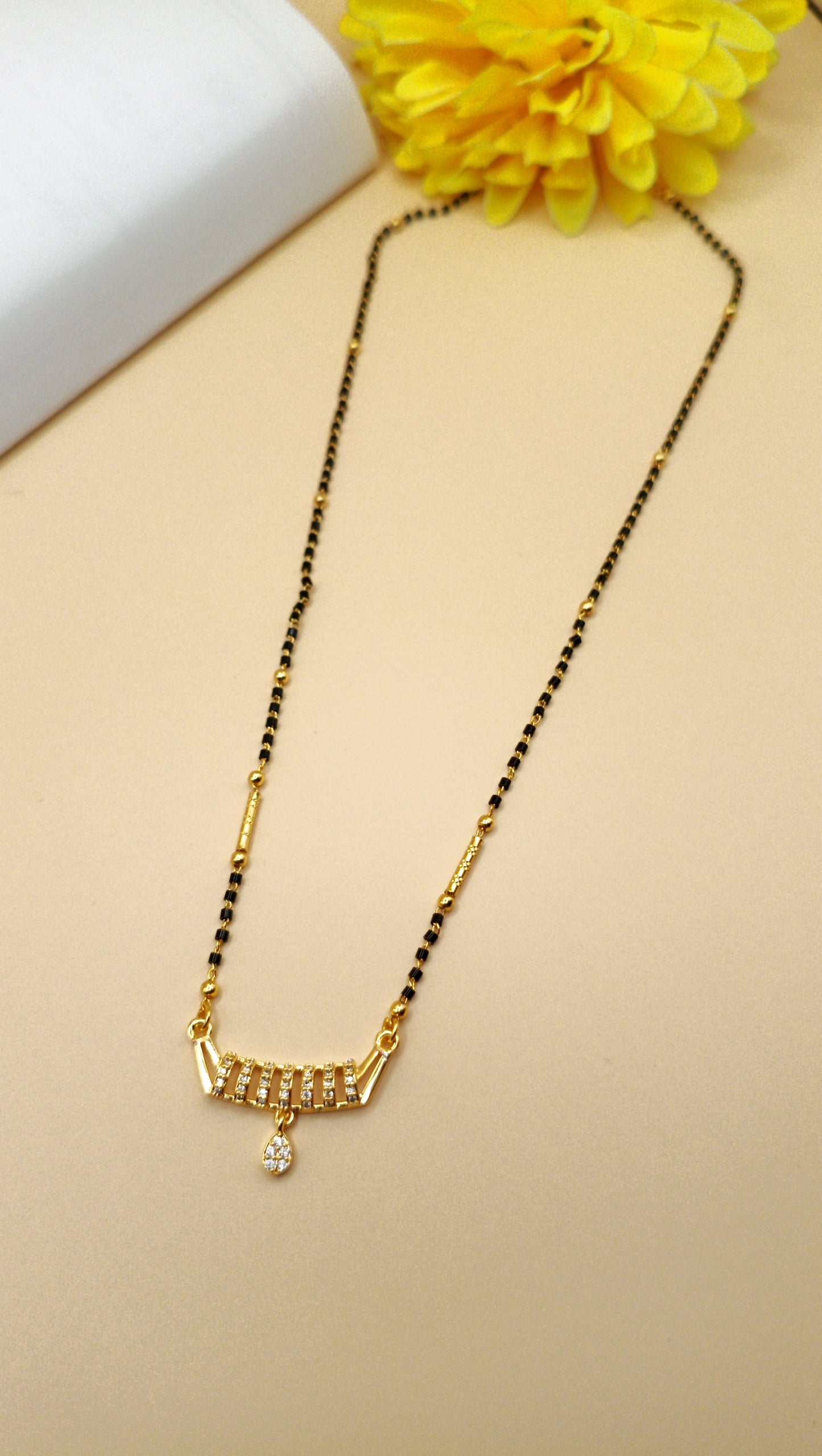 Gold_Plated American Diamond Mangalsutra