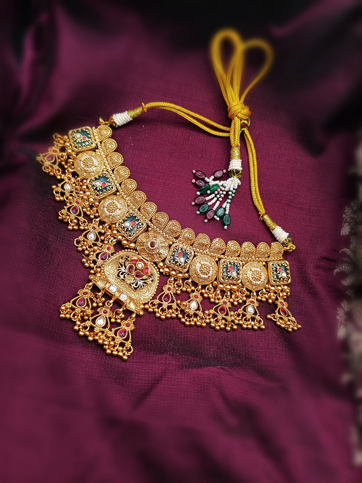 Antique Rajwadi Traditional Necklace Set
