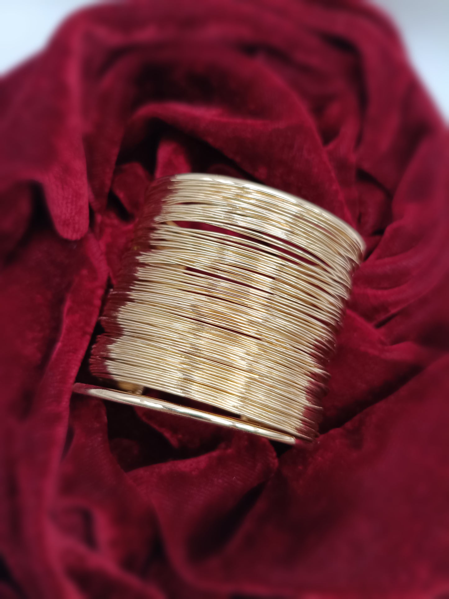 Gold Plated_Wire-Wrapped Cuff Bracelet