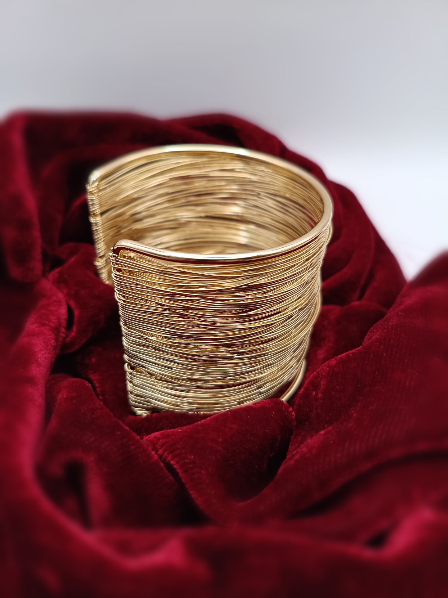 Gold Plated_Wire-Wrapped Cuff Bracelet