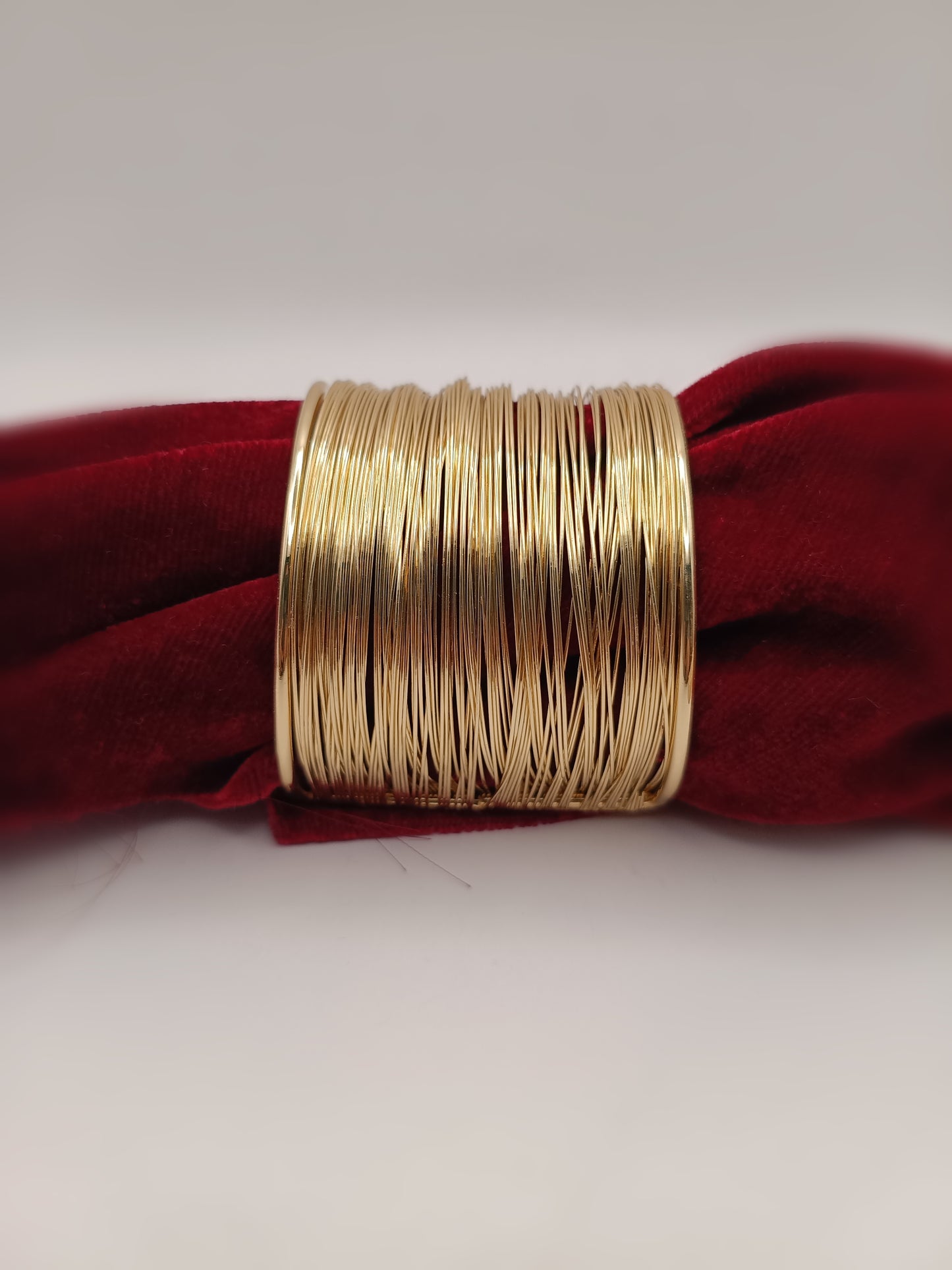 Gold Plated_Wire-Wrapped Cuff Bracelet