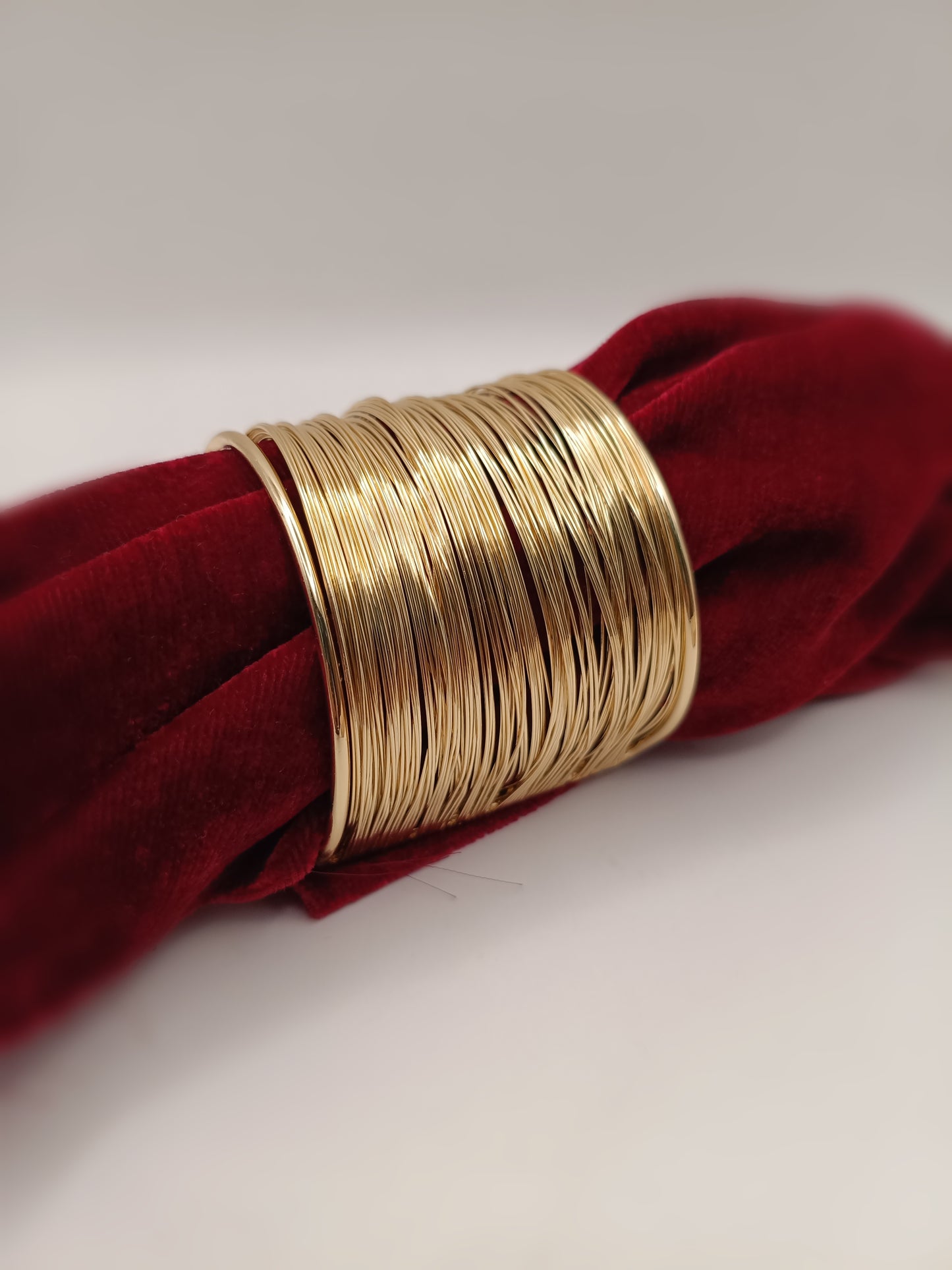 Gold Plated_Wire-Wrapped Cuff Bracelet