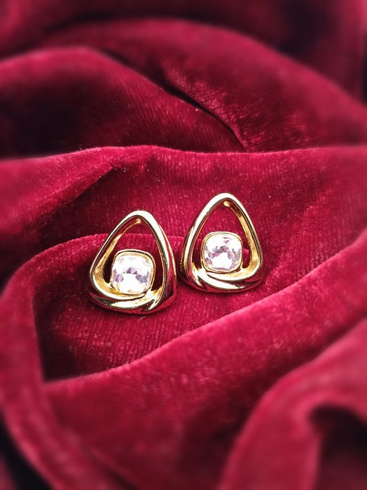 Gold Plated_Geometric Gold Stud Earring Set