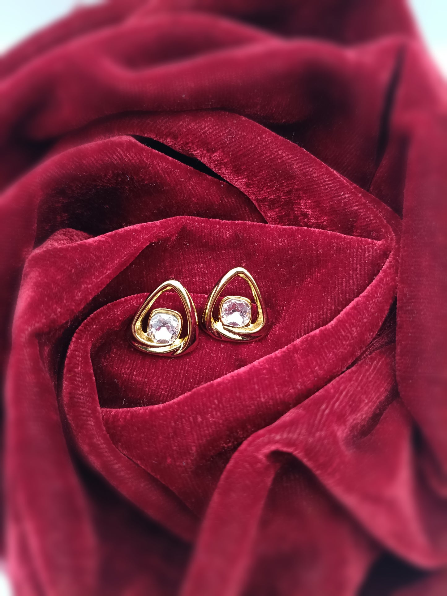 Gold Plated_Geometric Gold Stud Earring Set