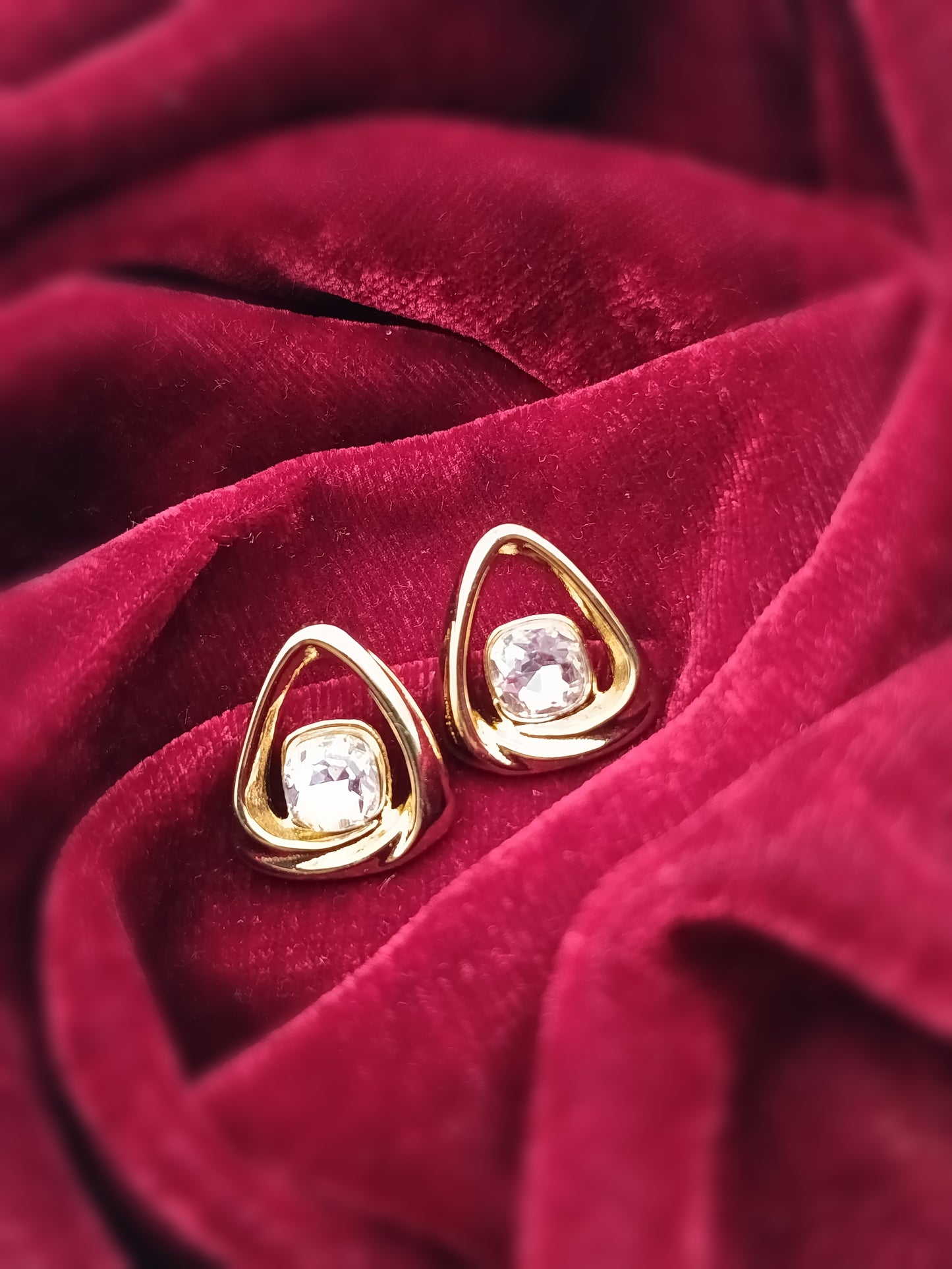 Gold Plated_Geometric Gold Stud Earring Set