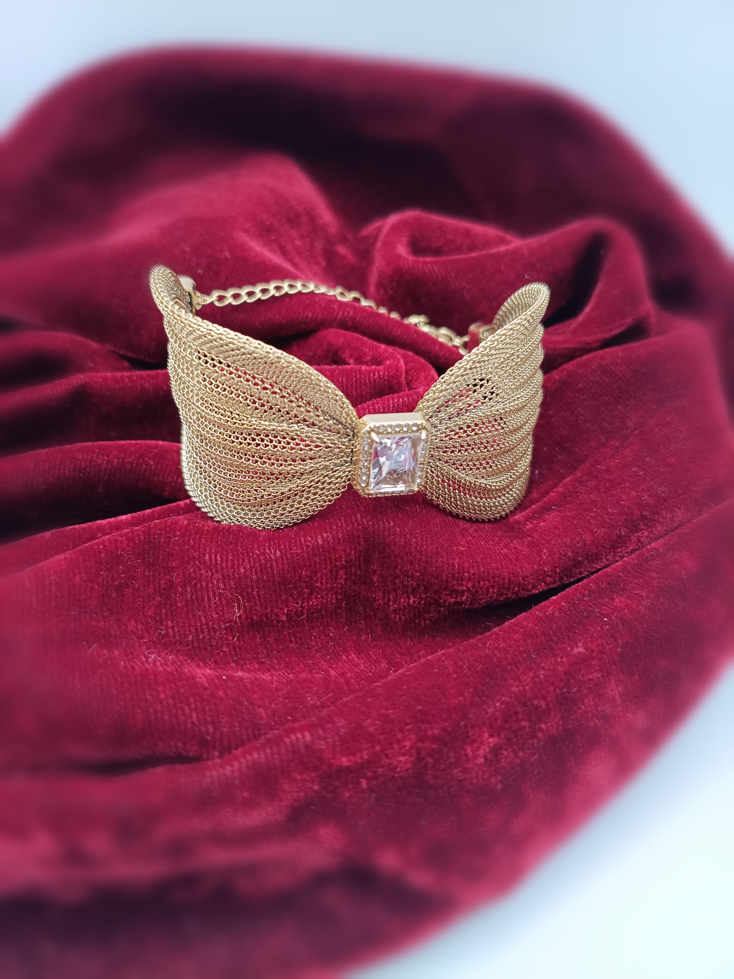 Gold Plated_Mesh Gold-Tone Bracelet