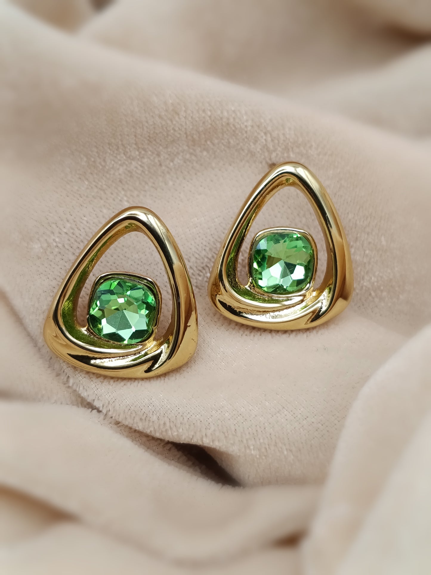 Gold Plated_Geometric Gold Stud Earring Set