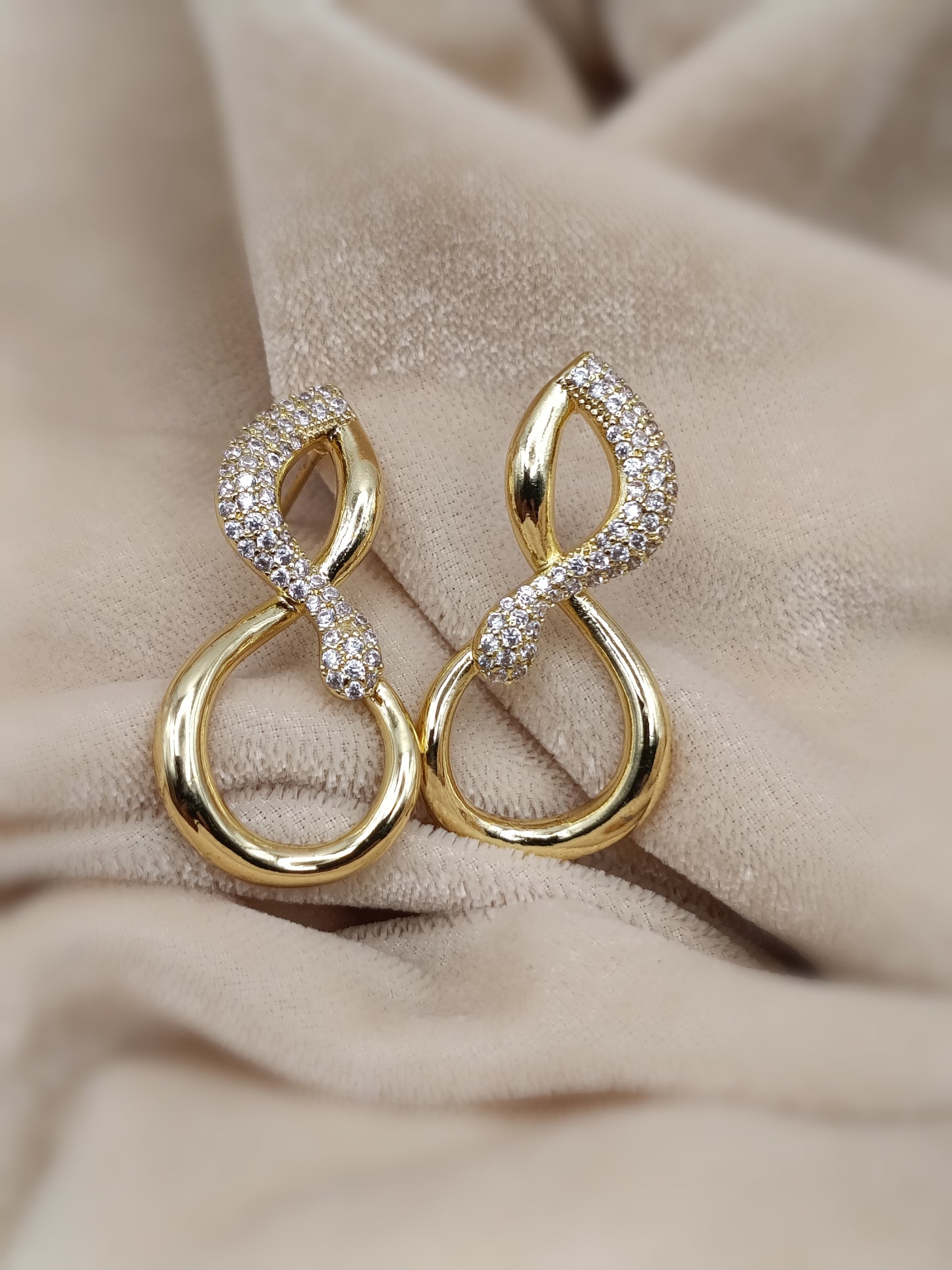 Gold-Toned infinity loop Stud Earrings