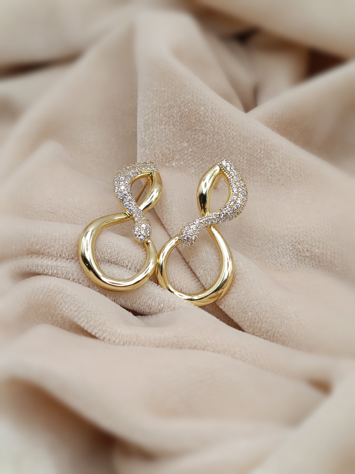 Gold-Toned infinity loop Stud Earrings
