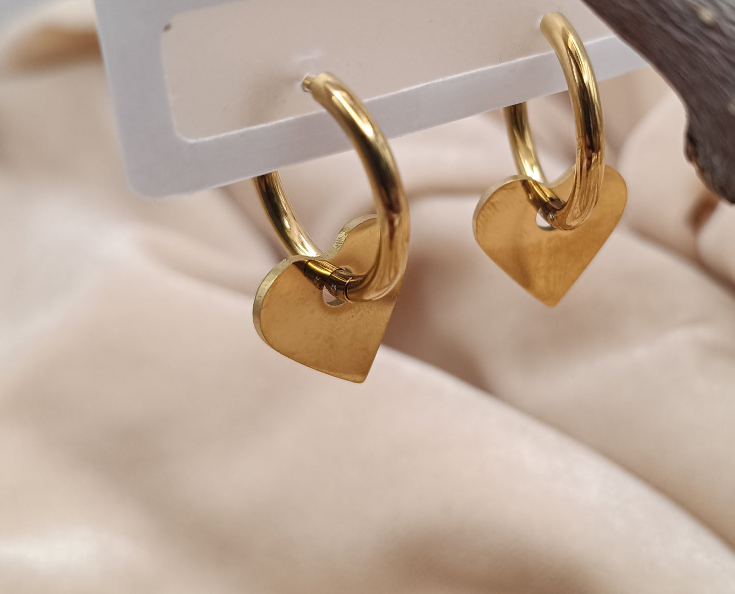 Gold-Plated Heart Hoop Earrings