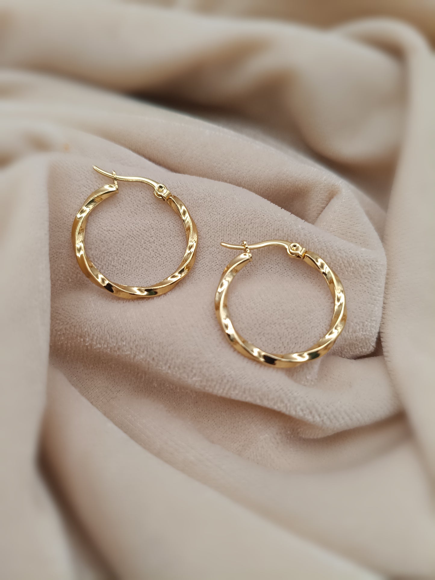 Gold Plated_Twisted Hoop Earrings