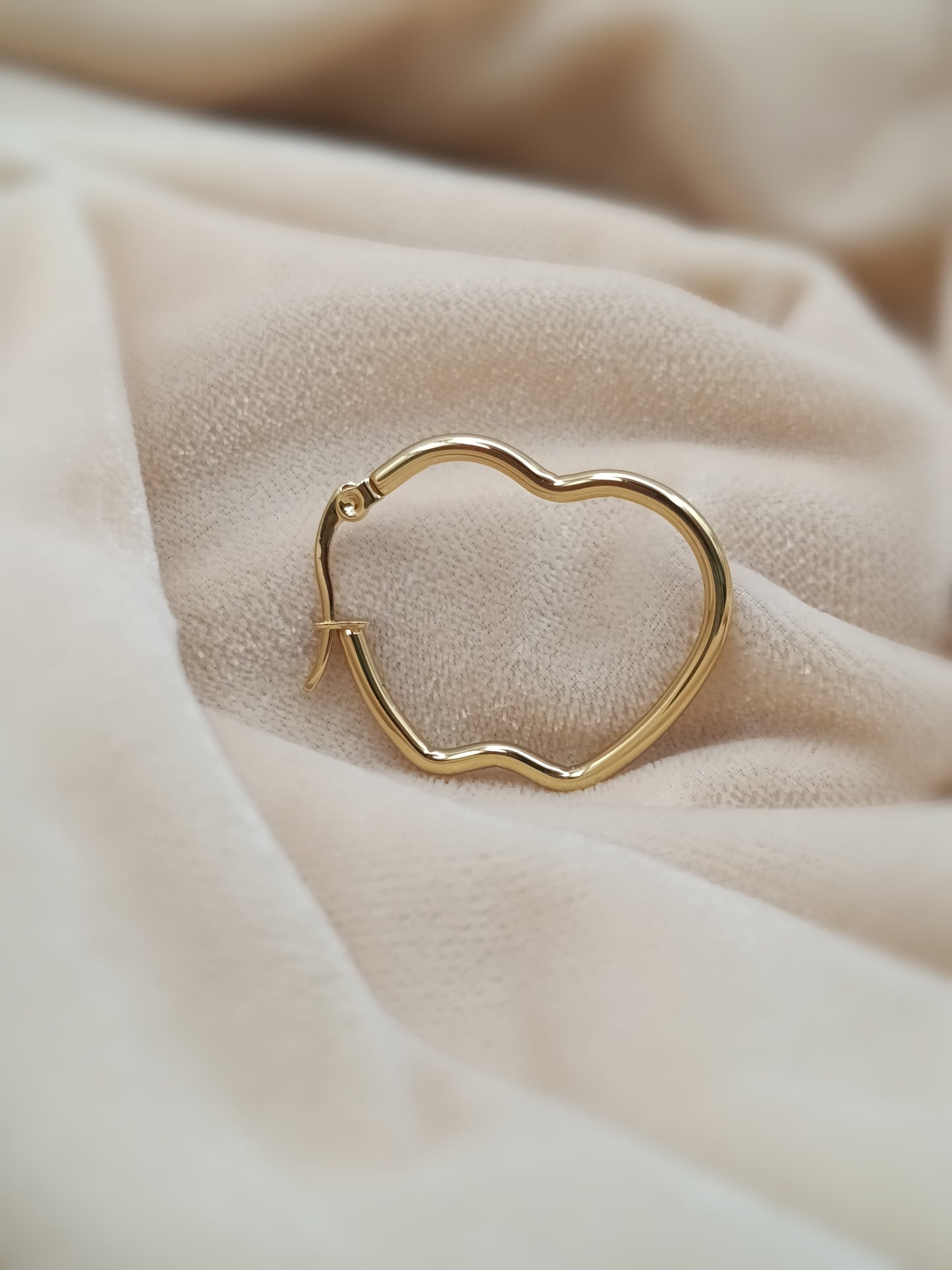 Gold Plated_ Apple shaped Gold Hoop Earrings