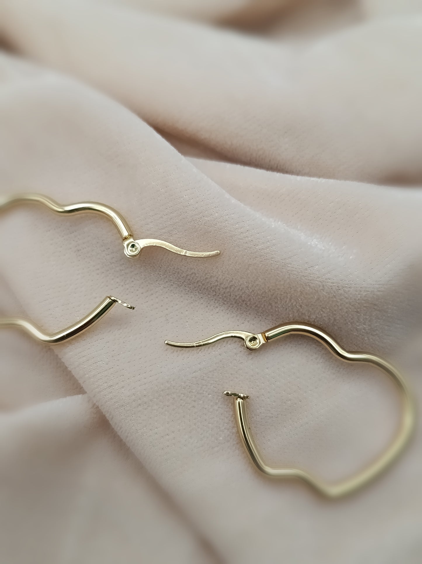 Gold Plated_ Apple shaped Gold Hoop Earrings