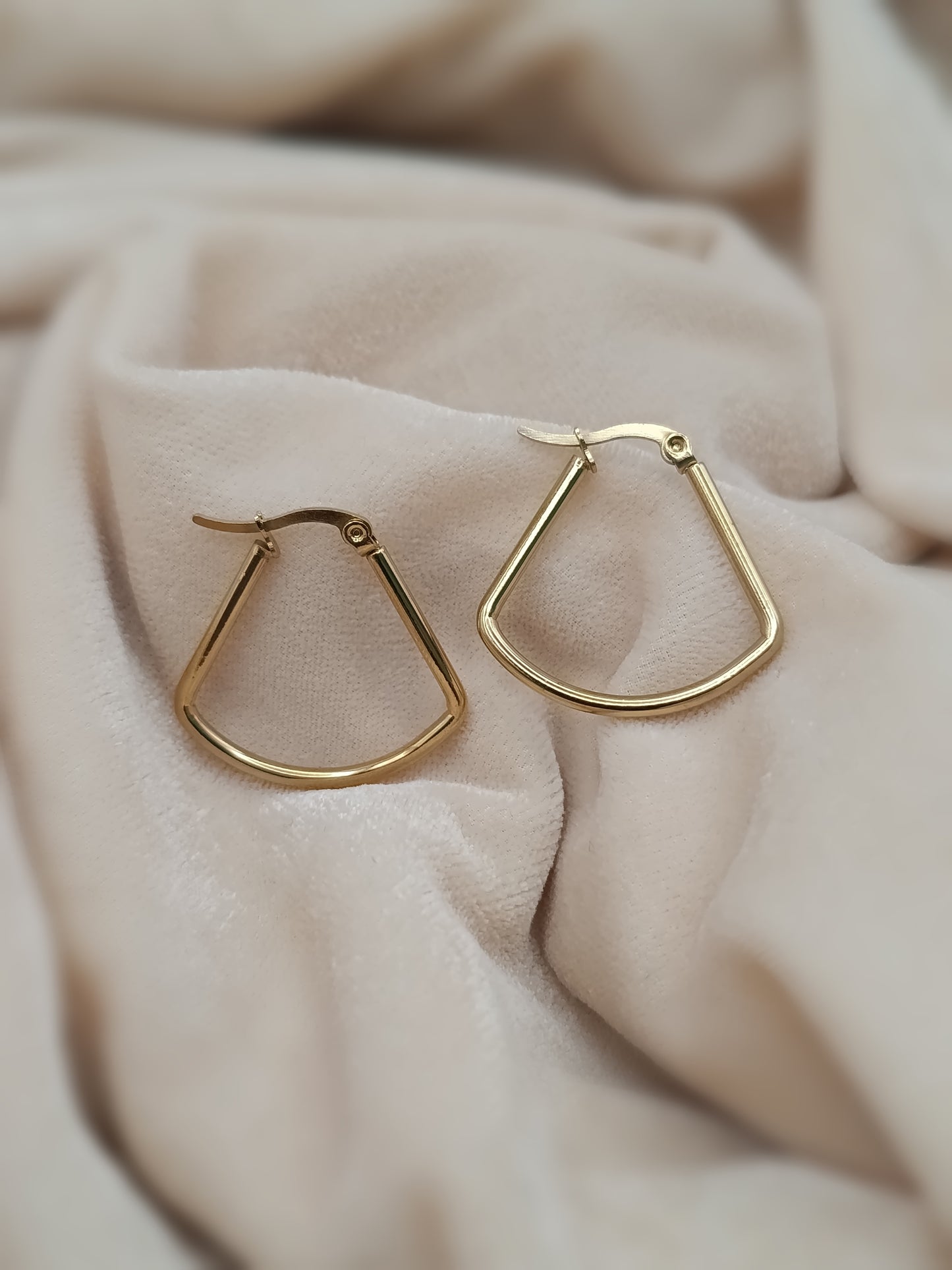 Gold-Toned Geometric Hoop Earrings