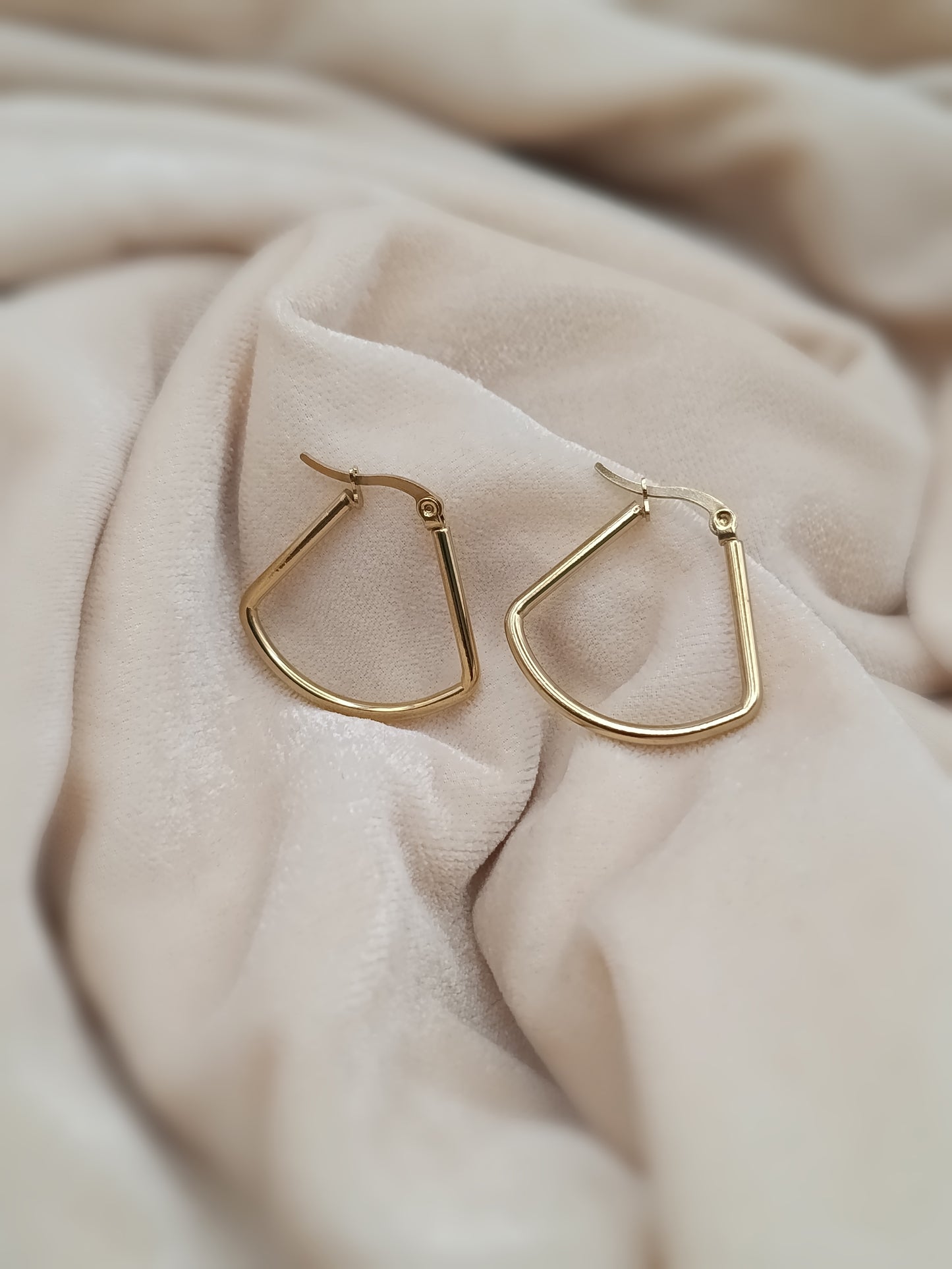 Gold-Toned Geometric Hoop Earrings