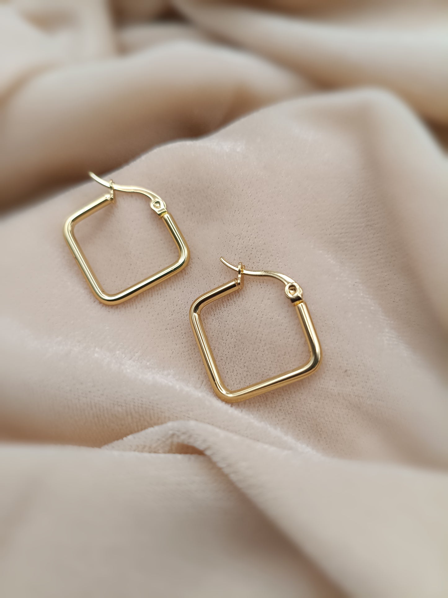 Gold-Toned Square Hoop Earrings