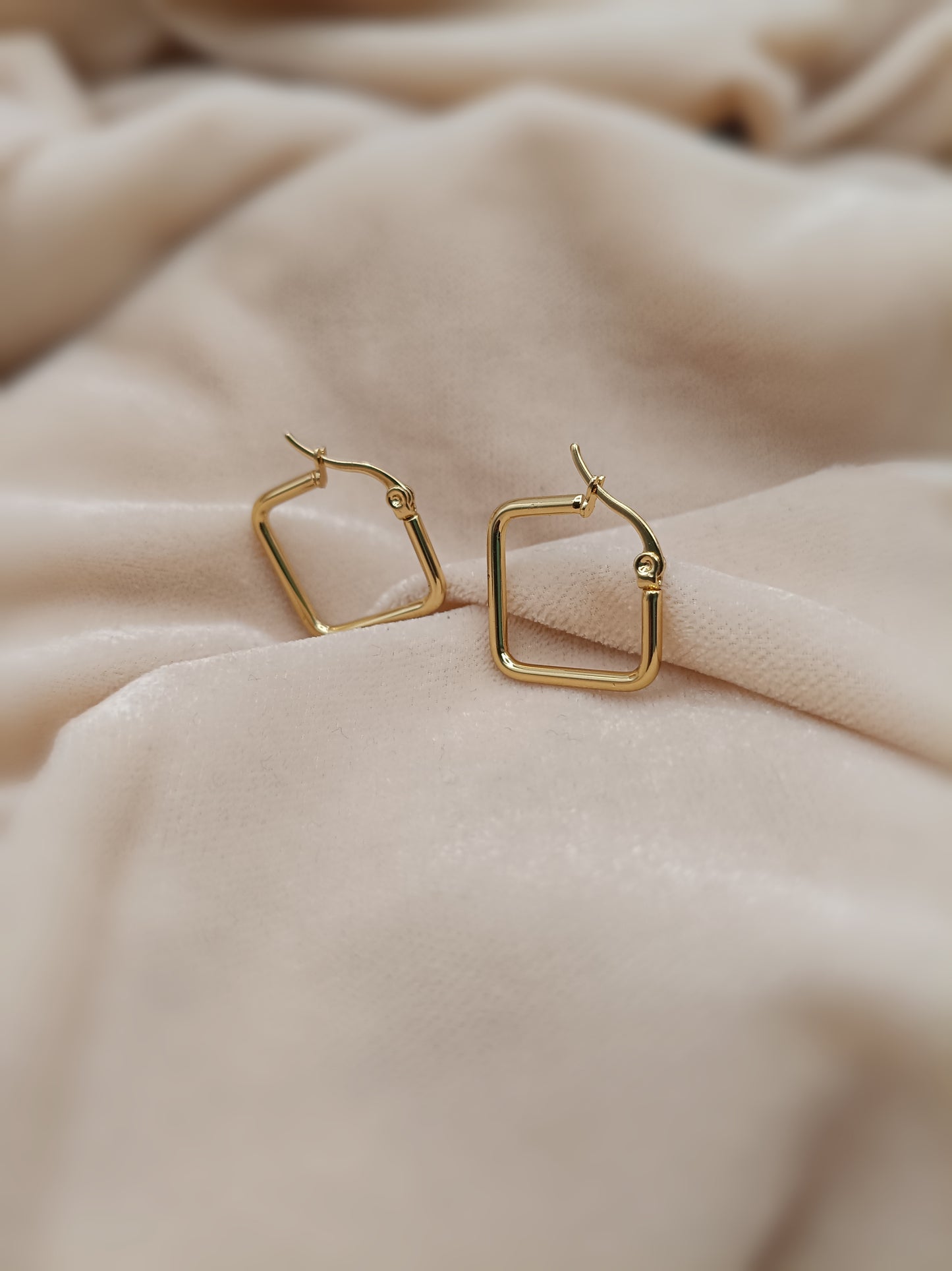 Gold-Toned Square Hoop Earrings