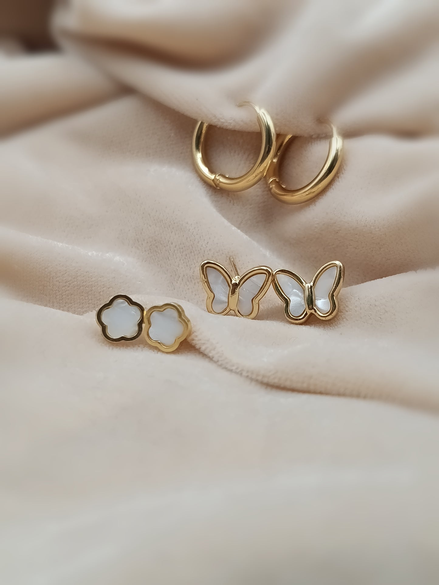 Gold Plated_Three Pairs Combo Earrings Set