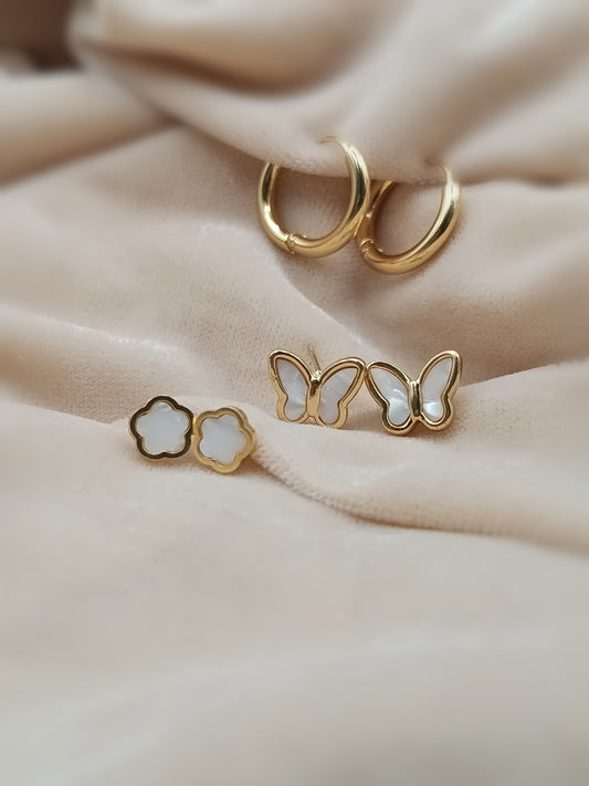 Gold Plated_Three Pairs Combo Earrings Set