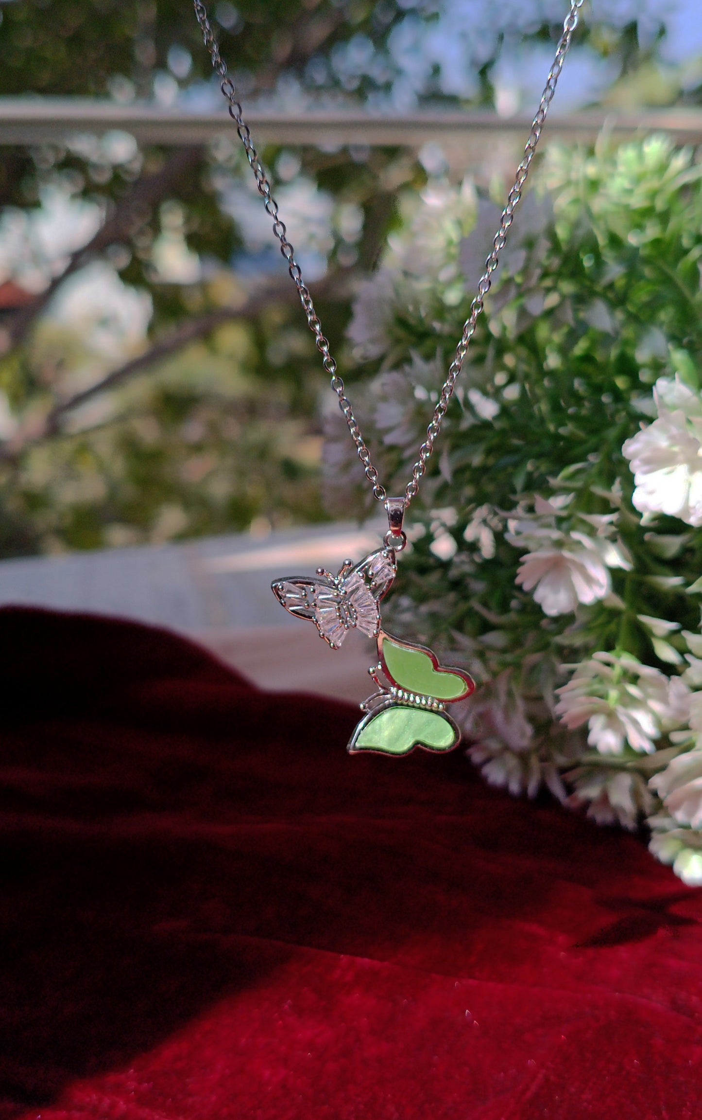 Butterfly-Themed silver Necklace