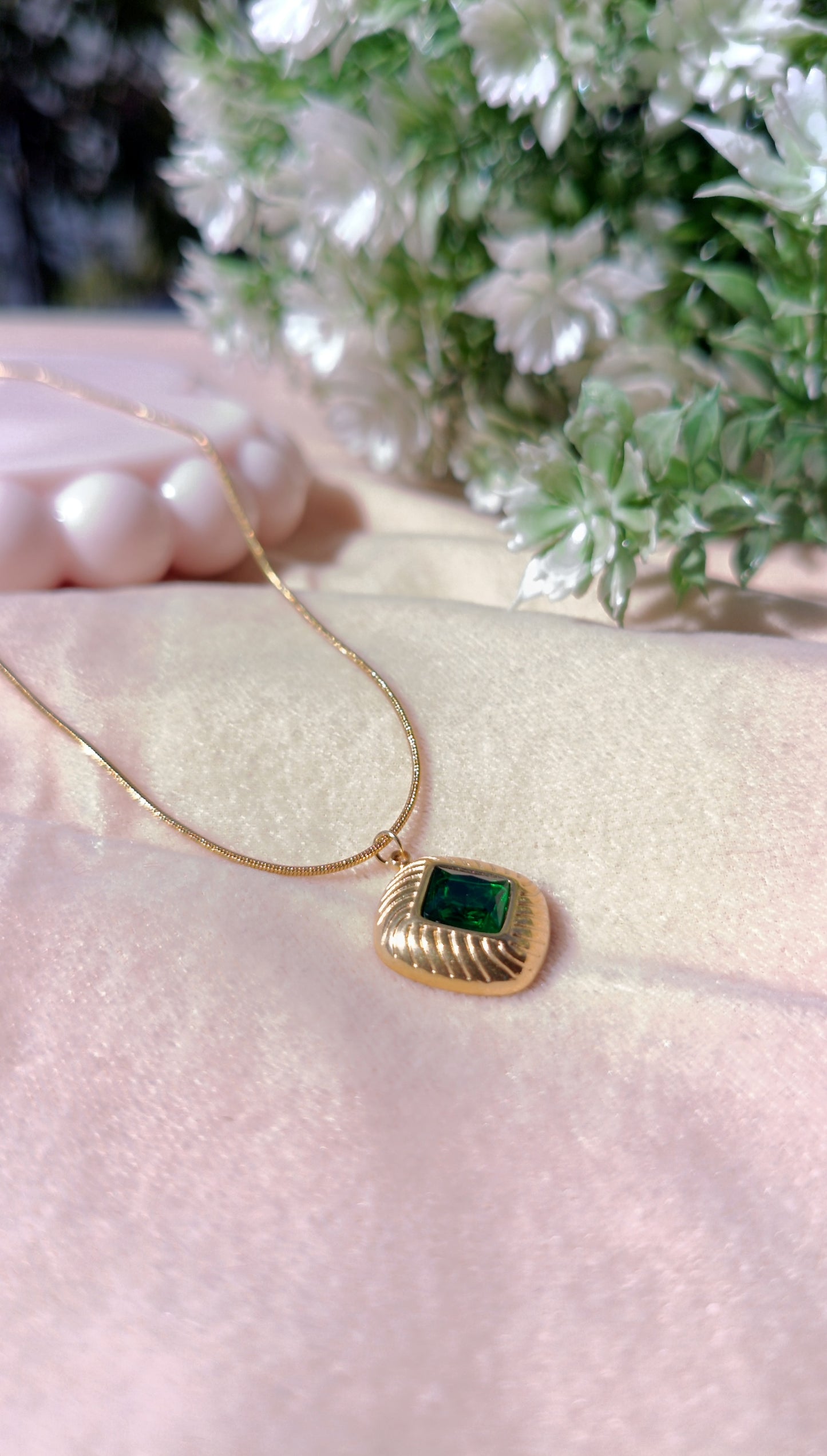 Gold-Plated Lozenge Pendant Necklace