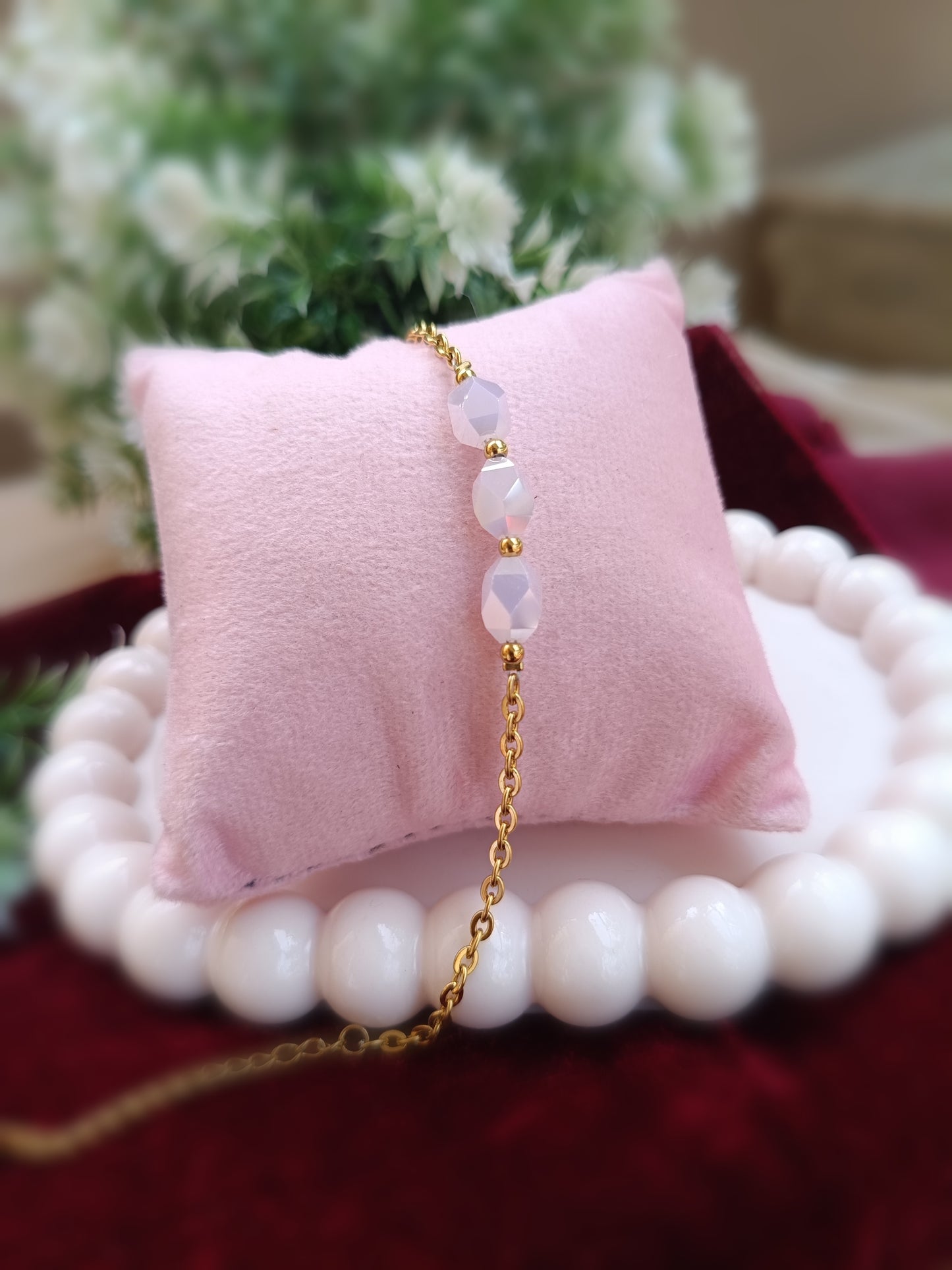 Gold Plated_Rose Quartz Bracelet