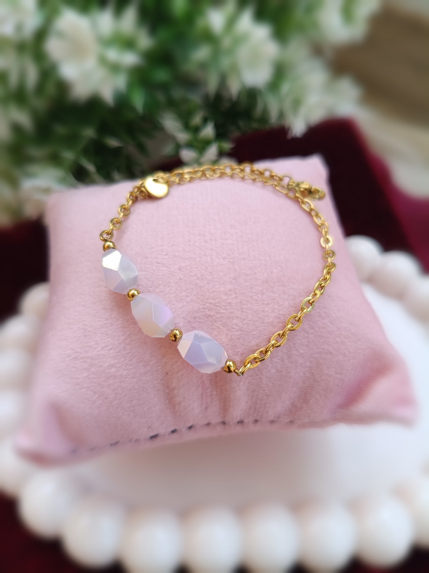 Gold Plated_Rose Quartz Bracelet